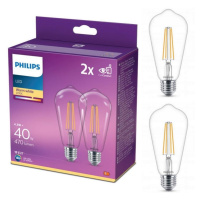 Philips SADA 2x LED Žárovka VINTAGE Philips ST64 E27/4,3W/230V 2700K