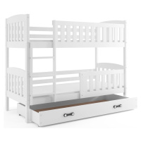BMS Dětská patrová postel KUBUŠ | bílá Barva: Bílá / bílá, Rozměr: 190 x 80 cm