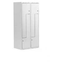 Šatní skříňka CLASSIC Z, 2 sekce, 4 boxy, 1800x800x500 mm, kovové dveře, šedé