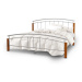Manželská postel, dřevo olše / stříbrný kov, 160x200, mirela