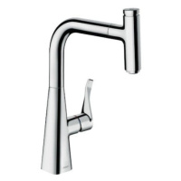 Dřezová baterie Hansgrohe Metris Select M71 s vytahovací sprškou chrom 14857000