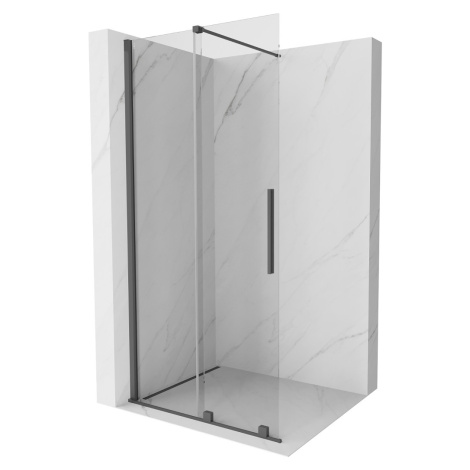 MEXEN/S Velar posuvné sprchové dveře Walk-in 70 cm, transparent, grafit kartáčovaná 871-070-000-