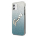 Guess GUHCP12SPCUGLSBL hard silikonové pouzdro iPhone 12 Mini 5.4" blue Glitter Gradient Script