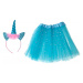 Karnevalový kostým jednorožce čelenka + sukně modrá 3-6 let