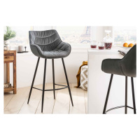 LuxD Designová barová židle Kiara šedý samet