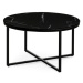 Hector Skleněný konferenční stolek s imitací mramoru Lunno 80 cm černý