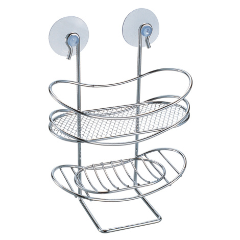 MSV dvoupatrová polička s přísavkami VENTOUSES, chromovaná ocel, PVC