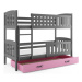 Dětská patrová postel KUBUS s úložným prostorem 80x190 cm - grafit Ružové