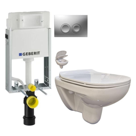 GEBERIT KOMBIFIXBasic vč. matného tlačítka DELTA 25 + WC bez oplachového kruhu Edge + SEDÁTKO 11