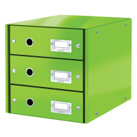 Zelený box se 3 zásuvkami Leitz Office, 36 x 29 x 28 cm