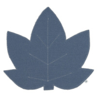 Cotton & Sweets Lněné prostírání javorový list džínová se stříbrem 37x37cm