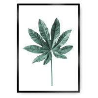 Dekoria Plakát  Leaf Emerald Green, 30 x 40 cm, Ramka: Czarna