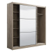 Šatní skříň s posuvnými dveřmi a zrcadlem debby 215 - dub šedý