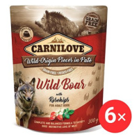 Carnilove Dog Pouch Paté Wild Boar with Rosehips 6 × 300 g