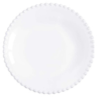 Bílý kameninový talíř na polévku Costa Nova Pearl, ⌀ 24 cm