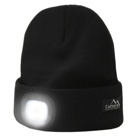 Cattara 93293 Čepice BLACK s LED svítilnou USB nabíjení