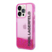 Karl Lagerfeld KLHCP14XLCKVF hard silikonové pouzdro iPhone 14 PRO MAX 6.7" pink Liquid Glitter 