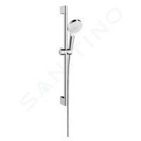 Hansgrohe 26534400 - Set sprchové hlavice, 2 proudy, tyče a hadice, EcoSmart 9 l/min, bílá/chrom