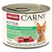 Animonda Carny Kitten 12 x 200 g - Hovězí, kuřecí a králičí