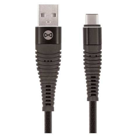 Datový kabel Forever USB-C 1m 2A shark textilní, černá