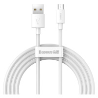 Baseus Simple Wisdom kabel micro USB na USB, 2,1 A, 1,5 m (bílý) 2 ks.