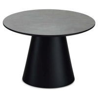 Konferenční stolek v tmavě šedé a černé barvě s deskou v dekoru mramoru ø 60 cm Tango – Furnhous