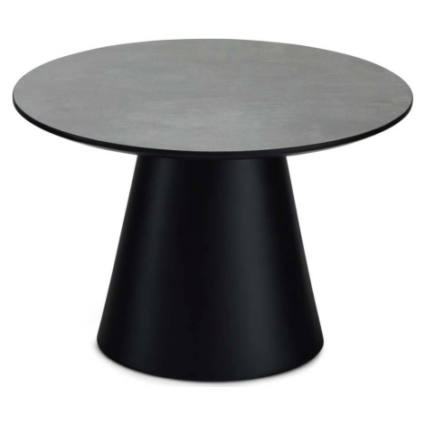 Konferenční stolek v tmavě šedé a černé barvě s deskou v dekoru mramoru ø 60 cm Tango – Furnhous Furnhouse