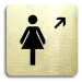 Accept Piktogram "WC ženy vpravo nahoru" (80 × 80 mm) (zlatá tabulka - černý tisk bez rámečku)