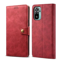 Lenuo Leather pro Xiaomi Redmi Note 10, červené