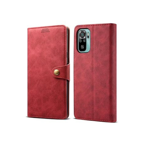 Lenuo Leather pro Xiaomi Redmi Note 10, červené