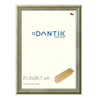 DANTIK rámeček 21 × 29,7, Y-ka žlutý linka sklo čiré