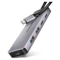 AXAGON HMC-5H60, USB 5Gbps hub, porty 2x USB-A, 1x USB-C, HDMI 4k/60, PD 100W, kabel USB-C 15cm