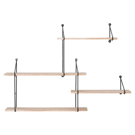 Černá patrová police z masivu pavlovnie Harlem Hyde - House Nordic