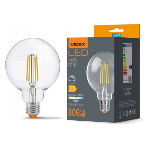 LED žárovka filament - E27 - 7W - G95 - stmívatelná - neutrální bílá Berge