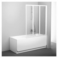 Ravak VS3 100 - bílá+transparent, vanová skládací třídílná zástěna 100 cm, bílý rám, skleněná či