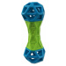Hračka Dog Fantasy Kost s geometrickými obrazci pískací zeleno-modrá 18x5,8x5,8cm