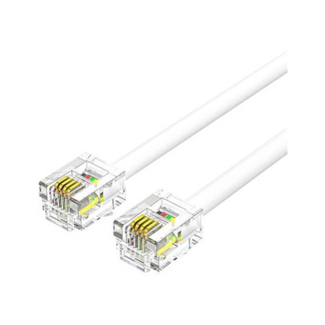 Vention Flat 6P4C Telephone Patch Cable 3M White