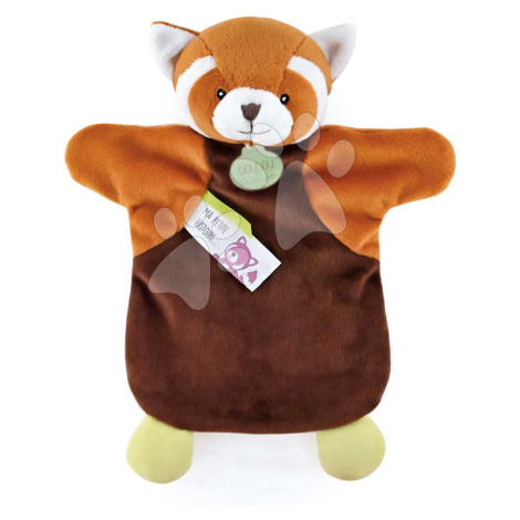 Plyšová panda na loutkové divadlo Red Panda Hand Puppet Doudou et Compagnie červená 25 cm od 0 m