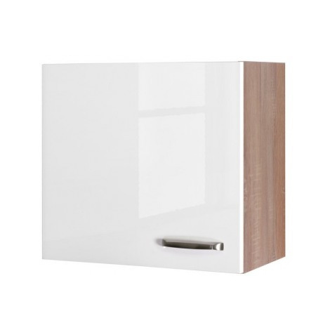 Horní kuchyňská skříňka Valero H60, dub sonoma/bílý lesk, šířka 60 cm Asko