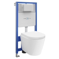 MEXEN/S WC předstěnová instalační sada Fenix Slim s mísou WC Rico + sedátko softclose, bílá 6103