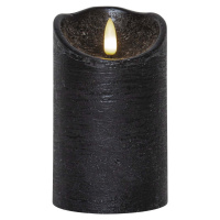 Černá vosková LED svíčka Star Trading Flamme Rustic, výška 12,5 cm