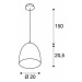 SLV BIG WHITE PARA CONE 20, závěsné svítidlo, A60, kulaté, černé/zlaté, pr. 20 cm, max. 60 W 133