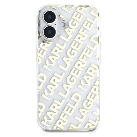Karl Lagerfeld IML Electroplated Repeated Logo Zadní Kryt pro iPhone 16 Gold