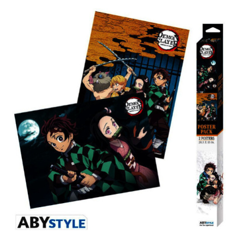 Set 2 plakátů Demon Slayer - Group & Duo (52x38 cm) Abysse
