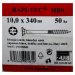 RAPI-TEC HBS 10x340mm - zápustná hlava, T40 žlutý / bílý