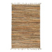 Ručně tkaný koberec Chindi kůže juta 190×280 cm bronzový