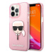 Karl Lagerfeld KLHCP13XKHTUGLP hard silikonové pouzdro iPhone 13 Pro MAX 6.7" pink Glitter Karl`