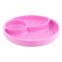 Chicco silikonový talíř růžová 12 m+