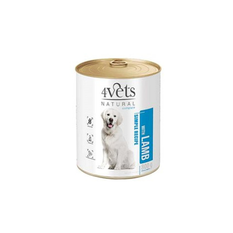 4Vets NATURAL SIMPLE RECIPE s jehněčím masem 800g konzerva pro psy
