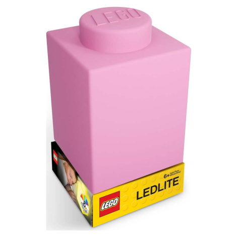Růžové silikonové noční světýlko LEGO® Classic Brick